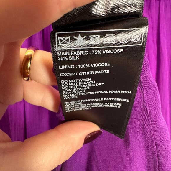NWT Ba&Sh Helena Purple Silk Viscose Maxi Dress 6 Whimsical Wedding Guest $650 - Picture 11 of 12